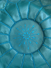 Load image into Gallery viewer, Traditional Moroccan Pouf TURQUOISE (Second for KATE)
