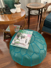 Load image into Gallery viewer, Traditional Moroccan Pouf TURQUOISE (Second for KATE)
