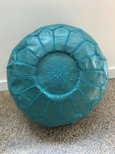 Load image into Gallery viewer, Traditional Moroccan Pouf TURQUOISE (Second for KATE)
