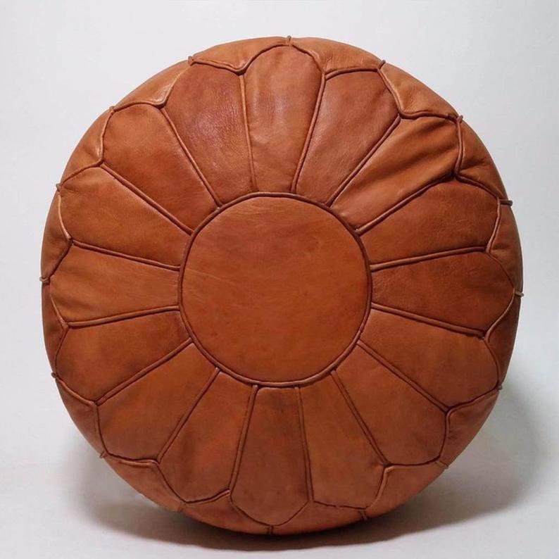 Classic Moroccan Pouf COGNAC