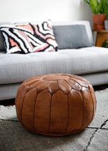 Load image into Gallery viewer, Classic Moroccan Pouf COGNAC
