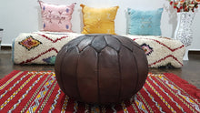 Load image into Gallery viewer, Classic Moroccan Pouf DARK BROWN
