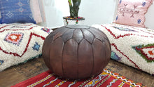 Load image into Gallery viewer, Classic Moroccan Pouf DARK BROWN
