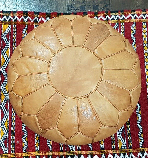 Classic Moroccan Pouf TAN