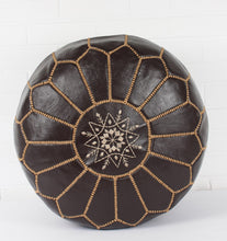 Load image into Gallery viewer, Traditional Moroccan Pouf BROWN (CHOCOLATE)
