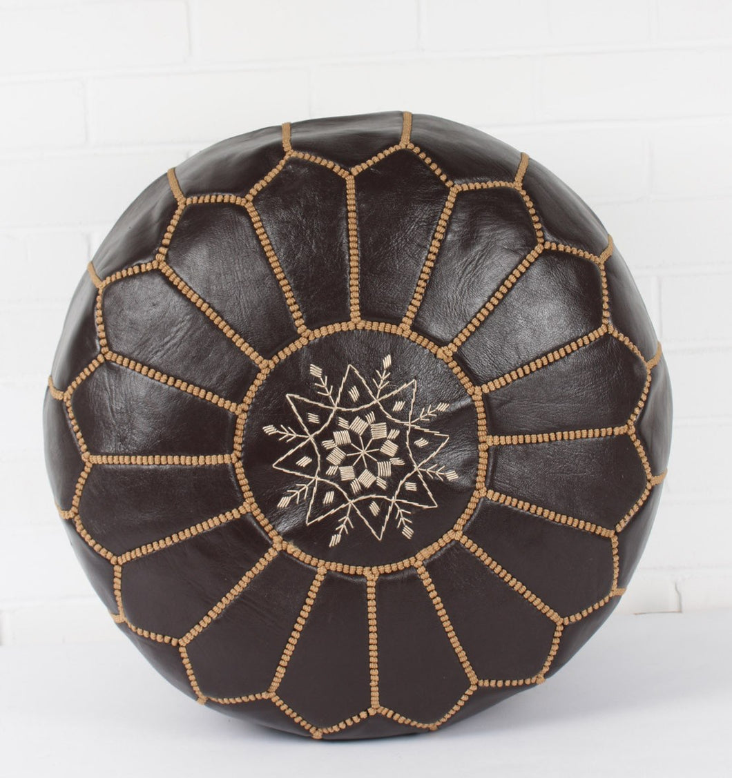 Traditional Moroccan Pouf BROWN (CHOCOLATE)