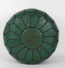 Load image into Gallery viewer, Traditional Moroccan Pouf DARK GREEN
