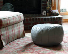 Load image into Gallery viewer, Traditional Moroccan Pouf GREY (DARK/SILVER)
