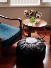 Load image into Gallery viewer, Petal Moroccan Pouf BLACK
