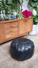 Load image into Gallery viewer, Petal Moroccan Pouf BLACK
