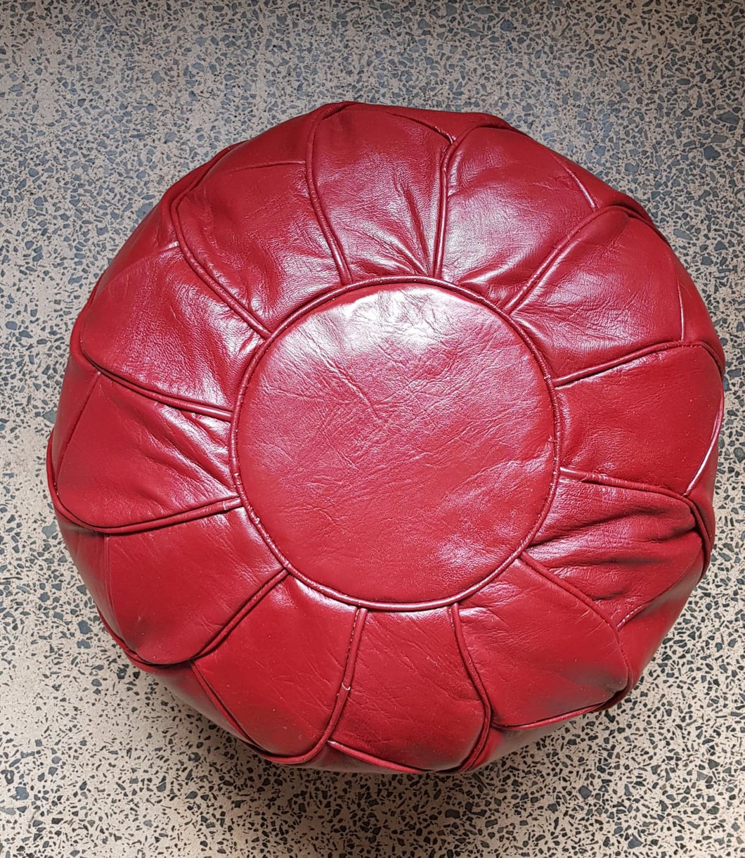 Petal Moroccan Pouf BURGUNDY