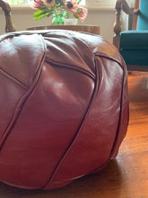 Load image into Gallery viewer, Petal Moroccan Pouf BURGUNDY
