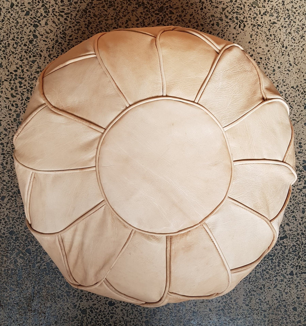 Petal Moroccan Pouf TAN