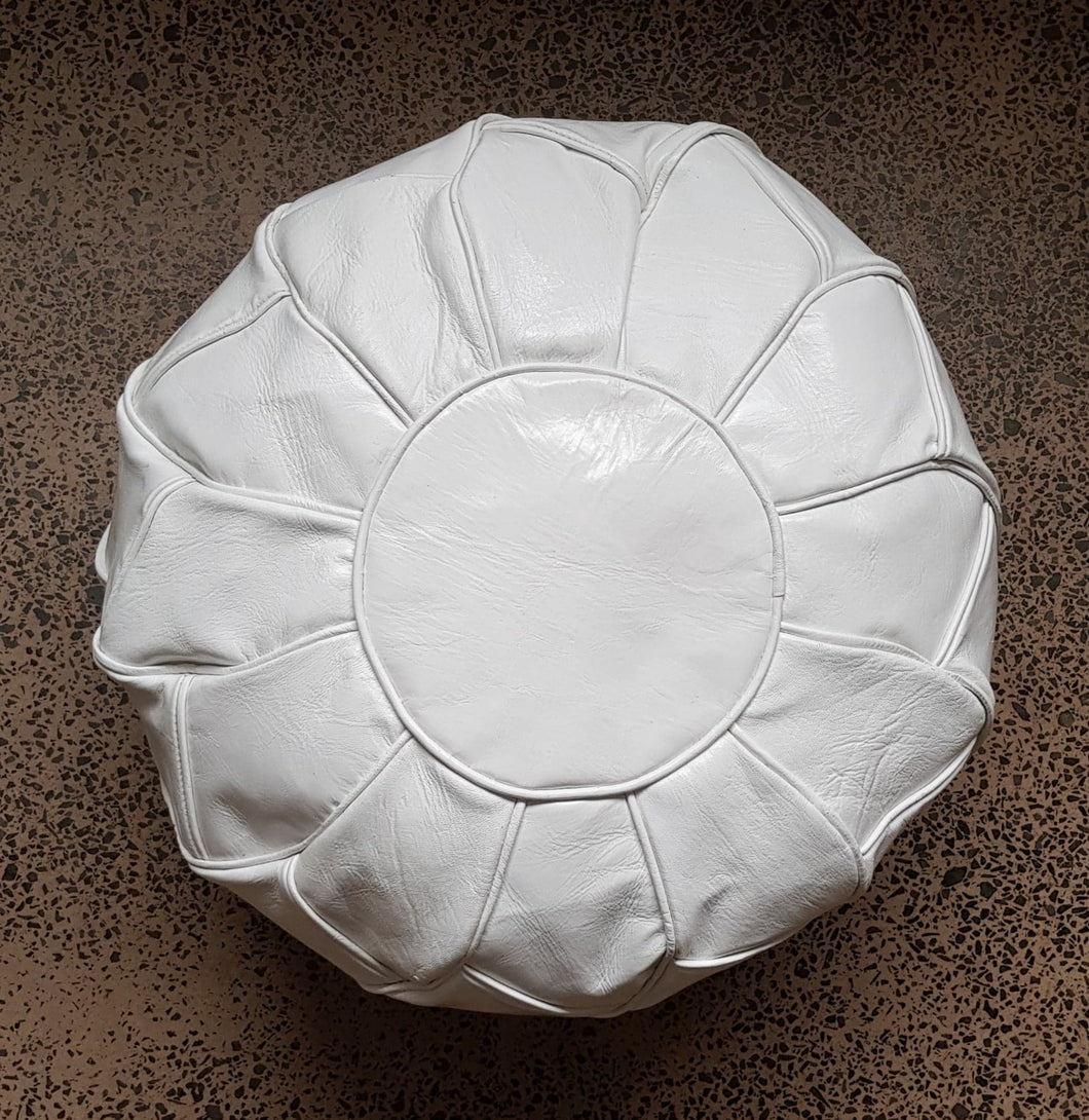 Petal Moroccan Pouf WHITE