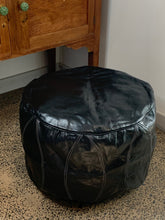 Load image into Gallery viewer, Round Moroccan Pouf BLACK
