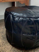 Load image into Gallery viewer, Round Moroccan Pouf BLACK
