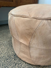 Load image into Gallery viewer, Round Moroccan Pouf NATURAL TAN
