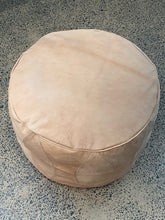 Load image into Gallery viewer, Round Moroccan Pouf NATURAL TAN
