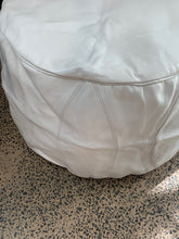 Load image into Gallery viewer, Round Moroccan Pouf WHITE
