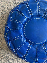 Load image into Gallery viewer, Stitched Moroccan Pouf NAVY BLUE
