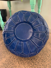 Load image into Gallery viewer, Stitched Moroccan Pouf NAVY BLUE
