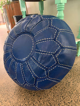 Load image into Gallery viewer, Stitched Moroccan Pouf NAVY BLUE
