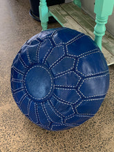 Load image into Gallery viewer, Stitched Moroccan Pouf NAVY BLUE
