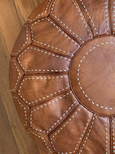 Load image into Gallery viewer, Stitched Moroccan Pouf BROWN
