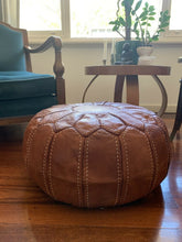 Load image into Gallery viewer, Stitched Moroccan Pouf BROWN
