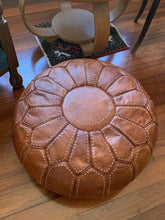 Load image into Gallery viewer, Stitched Moroccan Pouf BROWN
