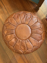 Load image into Gallery viewer, Stitched Moroccan Pouf BROWN
