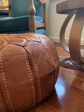 Load image into Gallery viewer, Stitched Moroccan Pouf BROWN
