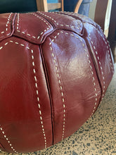 Load image into Gallery viewer, Stitched Moroccan Pouf BURGUNDY
