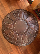 Load image into Gallery viewer, Stitched Moroccan Pouf DARK BROWN
