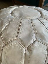 Load image into Gallery viewer, Stitched Moroccan Pouf NATURAL
