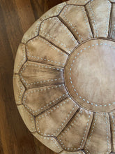 Load image into Gallery viewer, Stitched Moroccan Pouf TAN
