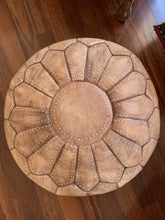 Load image into Gallery viewer, Stitched Moroccan Pouf TAN
