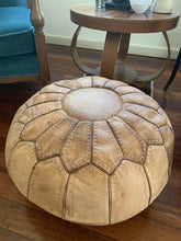 Load image into Gallery viewer, Stitched Moroccan Pouf TAN
