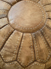 Load image into Gallery viewer, Stitched Moroccan Pouf TAN
