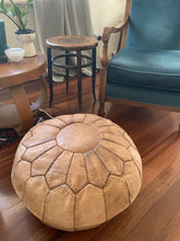 Load image into Gallery viewer, Stitched Moroccan Pouf TAN
