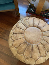 Load image into Gallery viewer, Stitched Moroccan Pouf TAN
