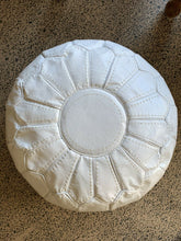 Load image into Gallery viewer, Stitched Moroccan Pouf WHITE
