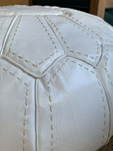 Load image into Gallery viewer, Stitched Moroccan Pouf WHITE
