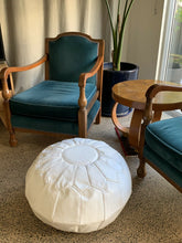 Load image into Gallery viewer, Stitched Moroccan Pouf WHITE
