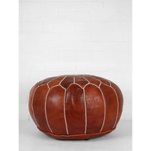 Load image into Gallery viewer, Traditional Moroccan Pouf TAN (LIGHTLY OILED)
