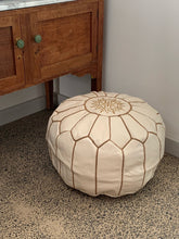 Load image into Gallery viewer, Traditional Moroccan Pouf CREAM
