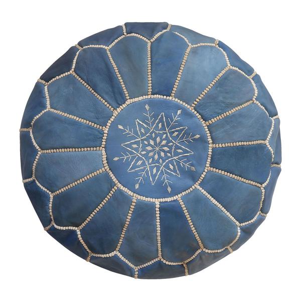 Traditional Moroccan Pouf BLUE (SKY)