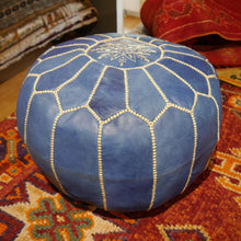 Load image into Gallery viewer, Traditional Moroccan Pouf BLUE (SKY)
