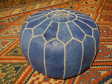 Load image into Gallery viewer, Traditional Moroccan Pouf BLUE (SKY)
