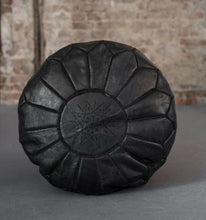 Load image into Gallery viewer, Traditional Moroccan Pouf BLACK (BLACK)
